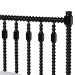 Baxton Studio Callison Spindle Platform Bed - Turned Farmhouse Bed Frame with Spoked Headboard and Sculpted Legs, Black, Twin - MG0259-Black-Twin