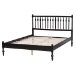 Baxton Studio Callison Spindle Platform Bed - Turned Farmhouse Bed Frame with Spoked Headboard and Sculpted Legs, Black, Full - MG0259-Black-Full