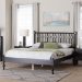 Baxton Studio Callison Spindle Platform Bed - Turned Farmhouse Bed Frame with Spoked Headboard and Sculpted Legs, Black, Full - MG0259-Black-Full