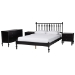 Baxton Studio Callison Spindle 4-Piece Bedroom Set - Farmhouse Platform Bed with Matching Dresser and 2-Drawer Nightstands, Black, Full