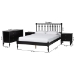 Baxton Studio Callison Spindle 4-Piece Bedroom Set - Farmhouse Platform Bed with Matching Dresser and 2-Drawer Nightstands, Black, Full - Eniola-4PC Bedroom Set-Black-Full