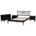Baxton Studio Callison Spindle 4-Piece Bedroom Set - Farmhouse Platform Bed with Matching Dresser and 2-Drawer Nightstands, Black, Full - Eniola-4PC Bedroom Set-Black-Full