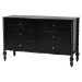 Baxton Studio Callison Spindle 4-Piece Bedroom Set - Farmhouse Platform Bed with Matching Dresser and 2-Drawer Nightstands, Black, Full - Eniola-4PC Bedroom Set-Black-Full