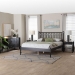 Baxton Studio Denita Spindle 4-Piece Bedroom Set - Farmhouse Platform Bed with Matching Dresser and 1-Drawer Nightstands, Black, Full - Alaba-4PC Bedroom Set-Black-Full-2NS