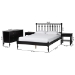 Baxton Studio Denita Spindle 4-Piece Bedroom Set - Farmhouse Platform Bed with Matching Dresser and 1-Drawer Nightstands, Black, Full - Alaba-4PC Bedroom Set-Black-Full-2NS