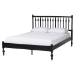 Baxton Studio Denita Spindle 4-Piece Bedroom Set - Farmhouse Platform Bed with Matching Dresser and 1-Drawer Nightstands, Black, Full - Alaba-4PC Bedroom Set-Black-Full-2NS