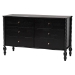 Baxton Studio Denita Spindle 4-Piece Bedroom Set - Farmhouse Platform Bed with Matching Dresser and 1-Drawer Nightstands, Black, Full - Alaba-4PC Bedroom Set-Black-Full-2NS