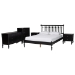 Baxton Studio Callison Spindle 5-Piece Bedroom Set - Farmhouse Platform Bed with Matching Dresser, Chest, and 2-Drawer Nightstands, Black, Full