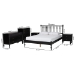 Baxton Studio Callison Spindle 5-Piece Bedroom Set - Farmhouse Platform Bed with Matching Dresser, Chest, and 2-Drawer Nightstands, Black, Full - Eniola-5PC Bedroom Set-Black-Full