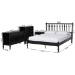 Baxton Studio Denita Spindle 4-Piece Bedroom Set - Farmhouse Platform Bed with Matching Dresser, Chest, and 1-Drawer Nightstand, Black, Full - Alaba-4PC Bedroom Set-Black-Full-1NS