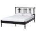 Baxton Studio Denita Spindle 4-Piece Bedroom Set - Farmhouse Platform Bed with Matching Dresser, Chest, and 1-Drawer Nightstand, Black, Full - Alaba-4PC Bedroom Set-Black-Full-1NS