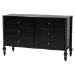 Baxton Studio Denita Spindle 4-Piece Bedroom Set - Farmhouse Platform Bed with Matching Dresser, Chest, and 1-Drawer Nightstand, Black, Full - Alaba-4PC Bedroom Set-Black-Full-1NS