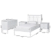 Baxton Studio Callison Spindle 4-Piece Bedroom Set - Farmhouse Platform Bed with Matching Dresser and 2-Drawer Nightstands, White, Twin - Eniola-4PC Bedroom Set-White-Twin