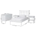 Baxton Studio Denita Spindle 4-Piece Bedroom Set - Farmhouse Platform Bed with Matching Dresser and 1-Drawer Nightstands, White, Twin - Alaba-4PC Bedroom Set-White-Twin-2NS