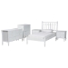 Baxton Studio Callison Spindle 5-Piece Bedroom Set - Farmhouse Platform Bed with Matching Dresser, Chest, and 2-Drawer Nightstands, White, Twin