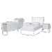 Baxton Studio Callison Spindle 5-Piece Bedroom Set - Farmhouse Platform Bed with Matching Dresser, Chest, and 2-Drawer Nightstands, White, Twin - Eniola-5PC Bedroom Set-White-Twin