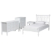 Baxton Studio Denita Spindle 4-Piece Bedroom Set - Farmhouse Platform Bed with Matching Dresser, Chest, and 1-Drawer Nightstand, White, Twin
