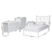Baxton Studio Denita Spindle 4-Piece Bedroom Set - Farmhouse Platform Bed with Matching Dresser, Chest, and 1-Drawer Nightstand, White, Twin - Alaba-4PC Bedroom Set-White-Twin-1NS