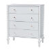Baxton Studio Denita Spindle 4-Piece Bedroom Set - Farmhouse Platform Bed with Matching Dresser, Chest, and 1-Drawer Nightstand, White, Twin - Alaba-4PC Bedroom Set-White-Twin-1NS