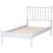 Baxton Studio Callison Spindle Platform Bed - Turned Farmhouse Bed Frame with Spoked Headboard and Sculpted Legs, White, Twin - MG0259-White-Twin