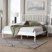 Baxton Studio Callison Spindle Platform Bed - Turned Farmhouse Bed Frame with Spoked Headboard and Sculpted Legs, White, Full - MG0259-White-Full