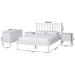 Baxton Studio Callison Spindle 4-Piece Bedroom Set - Farmhouse Platform Bed with Matching Dresser and 2-Drawer Nightstands, White, Full - Eniola-4PC Bedroom Set-White-Full