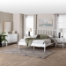 Baxton Studio Denita Spindle 4-Piece Bedroom Set - Farmhouse Platform Bed with Matching Dresser and 1-Drawer Nightstands, White, Full - Alaba-4PC Bedroom Set-White-Full-2NS