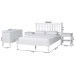 Baxton Studio Denita Spindle 4-Piece Bedroom Set - Farmhouse Platform Bed with Matching Dresser and 1-Drawer Nightstands, White, Full - Alaba-4PC Bedroom Set-White-Full-2NS