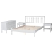 Baxton Studio Denita Spindle 4-Piece Bedroom Set - Farmhouse Platform Bed with Matching Dresser and 1-Drawer Nightstands, White, Full - Alaba-4PC Bedroom Set-White-Full-2NS
