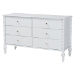 Baxton Studio Denita Spindle 4-Piece Bedroom Set - Farmhouse Platform Bed with Matching Dresser and 1-Drawer Nightstands, White, Full - Alaba-4PC Bedroom Set-White-Full-2NS