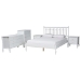 Baxton Studio Callison Spindle 5-Piece Bedroom Set - Farmhouse Platform Bed with Matching Dresser, Chest, and 2-Drawer Nightstands, White, Full