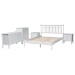 Baxton Studio Callison Spindle 5-Piece Bedroom Set - Farmhouse Platform Bed with Matching Dresser, Chest, and 2-Drawer Nightstands, White, Full - Eniola-5PC Bedroom Set-White-Full