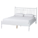 Baxton Studio Callison Spindle 5-Piece Bedroom Set - Farmhouse Platform Bed with Matching Dresser, Chest, and 2-Drawer Nightstands, White, Full - Eniola-5PC Bedroom Set-White-Full