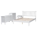 Baxton Studio Denita Spindle 4-Piece Bedroom Set - Farmhouse Platform Bed with Matching Dresser, Chest, and 1-Drawer Nightstand, White, Full - Alaba-4PC Bedroom Set-White-Full-1NS