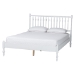 Baxton Studio Denita Spindle 4-Piece Bedroom Set - Farmhouse Platform Bed with Matching Dresser, Chest, and 1-Drawer Nightstand, White, Full - Alaba-4PC Bedroom Set-White-Full-1NS
