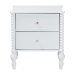 Baxton Studio Callison Spindle Nightstand - 2-Drawer Farmhouse Bedside Table with Turned Accents for Bedroom, White - MG9020-White-2DW-NS