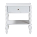 Baxton Studio Callison Spindle Nightstand - 1-Drawer Farmhouse Bedside Table with Open Shelf Storage and Turned Accents for Bedroom, White - MG9020-White-1DW-NS