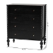 Baxton Studio Callison Spindle Chest - 4-Drawer Farmhouse Vertical Cabinet with Turned Accents for Bedroom, Black - MG9020-Black-4DW-Chest