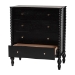 Baxton Studio Callison Spindle Chest - 4-Drawer Farmhouse Vertical Cabinet with Turned Accents for Bedroom, Black - MG9020-Black-4DW-Chest
