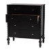 Baxton Studio Callison Spindle Chest - 4-Drawer Farmhouse Vertical Cabinet with Turned Accents for Bedroom, Black - MG9020-Black-4DW-Chest
