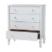 Baxton Studio Callison Spindle Chest - 4-Drawer Farmhouse Vertical Cabinet with Turned Accents for Bedroom, White - MG9020-White-4DW-Chest