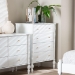 Baxton Studio Callison Spindle Chest - 4-Drawer Farmhouse Vertical Cabinet with Turned Accents for Bedroom, White - MG9020-White-4DW-Chest