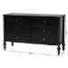 Baxton Studio Callison Spindle Dresser - 6-Drawer Farmhouse Horizontal Cabinet with Turned Accents for Bedroom, Black - MG9020-Black-6DW-Dresser