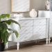 Baxton Studio Callison Spindle Dresser - 6-Drawer Farmhouse Horizontal Cabinet with Turned Accents for Bedroom, White - MG9020-White-6DW-Dresser