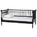 Baxton Studio Callison Spindle Daybed - Turned Farmhouse Sofa Bed with Spoked Frame Border for Living Room, Guest Room, or Kids Room, Black, Twin