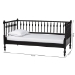 Baxton Studio Callison Spindle Daybed - Turned Farmhouse Sofa Bed with Spoked Frame Border for Living Room, Guest Room, or Kids Room, Black, Twin - MG0259-1-Black-Twin-Daybed