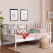 Baxton Studio Callison Spindle Daybed - Turned Farmhouse Sofa Bed with Spoked Frame Border for Living Room, Guest Room, or Kids Room, White, Twin - MG0259-1-White-Twin-Daybed