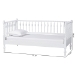 Baxton Studio Callison Spindle Daybed - Turned Farmhouse Sofa Bed with Spoked Frame Border for Living Room, Guest Room, or Kids Room, White, Twin - MG0259-1-White-Twin-Daybed