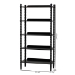 Baxton Studio Lucera Bobbin Display Shelf - 5-Tier Open Frame Vertical Bookcase with Spindle Posts for Living Room or Office, Black - MG9011-Black-Display Shelf