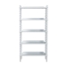 Baxton Studio Lucera Bobbin Display Shelf - 5-Tier Open Frame Vertical Bookcase with Spindle Posts for Living Room or Office, White - MG9011-White-Display Shelf